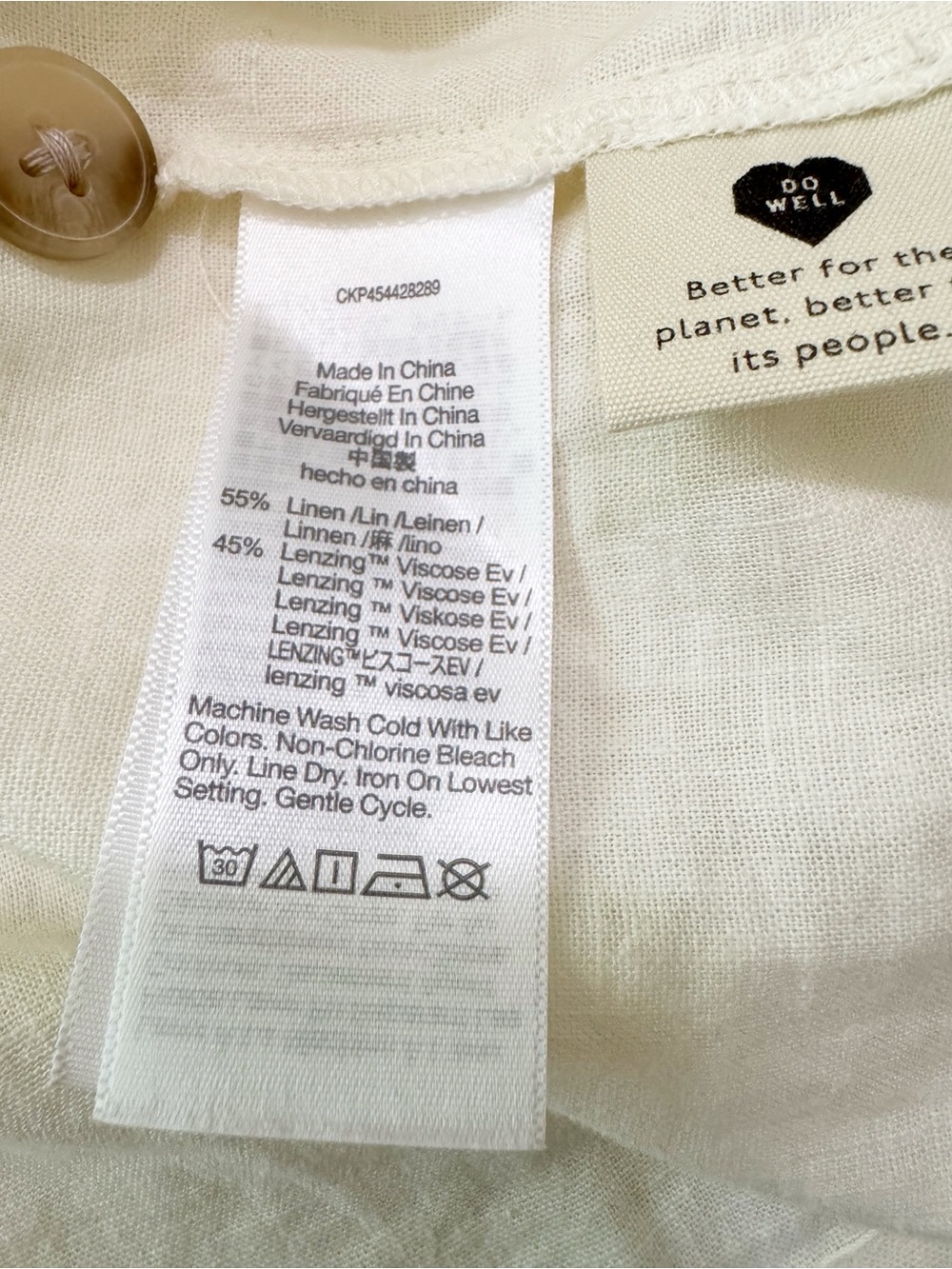 Madewell Cream Button-Front Ruffle Sleeve Tank - Picture 4 of 9